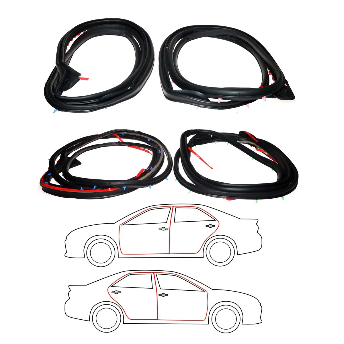Set of 4 Door Weatherstrips for Toyota Belta Vios Yaris (2006–2009)