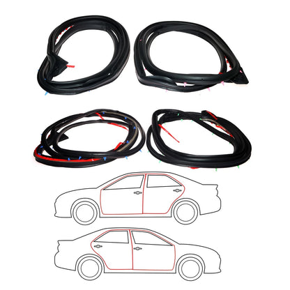 Set of 4 Door Weatherstrips for Toyota Belta Vios Yaris (2006–2009)