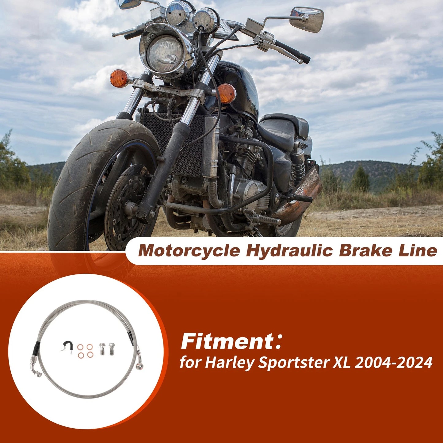 Hydraulic Front Brake Line Kit for Harley Sportster XL (2004–2024)