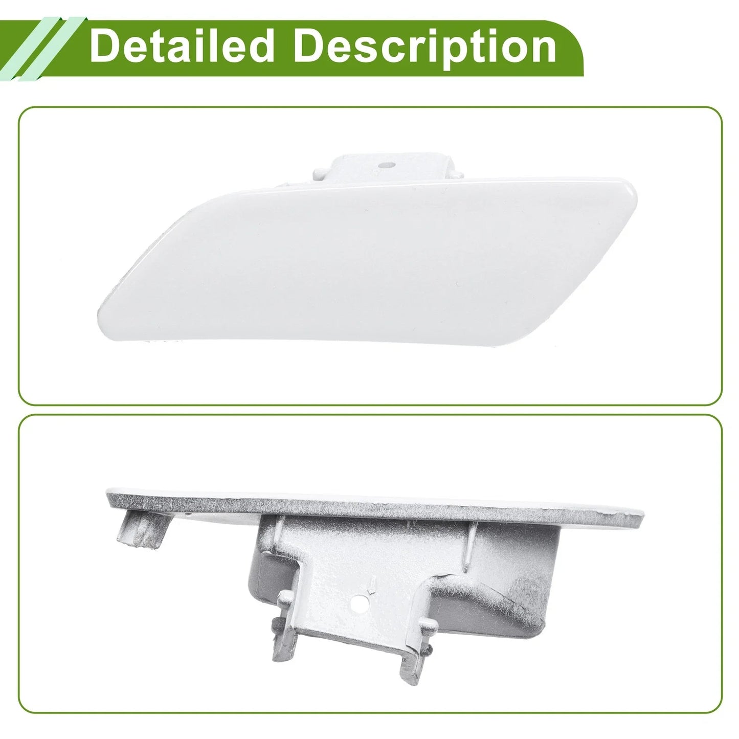 Left Washer Nozzle Cover for Porsche Panamera 2014-2016 (2 x White Caps)