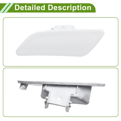 Left Washer Nozzle Cover for Porsche Panamera 2014-2016 (2 x White Caps)