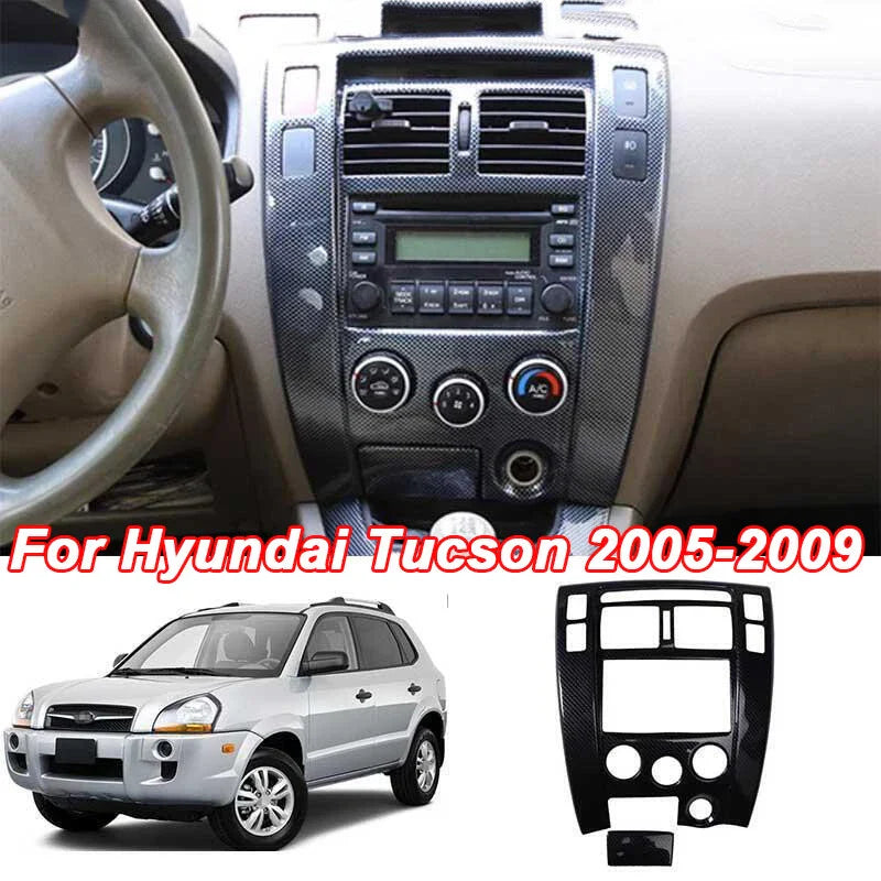 Carbon Fiber Center Console Dashboard Panel for Hyundai Tucson (2005–2009)