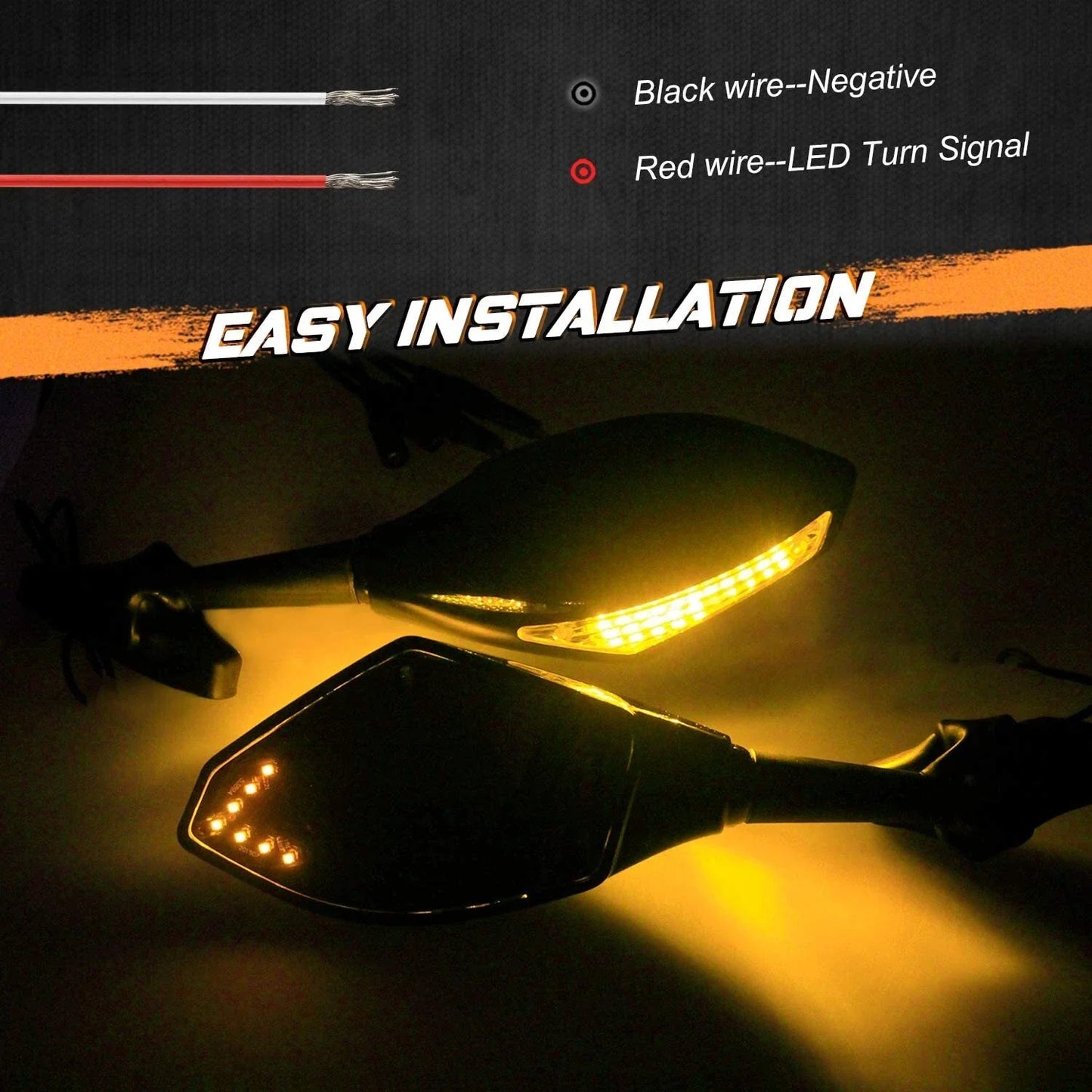 LED Turn Signal Rear View Mirrors for Yamaha YZF R6 R3 R1 (2006-2023)