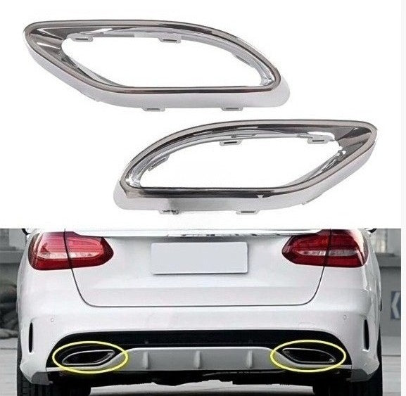 Set of 2 Chrome Bumper Trim for Mercedes-Benz A220 E400 E350 (2018–2022)