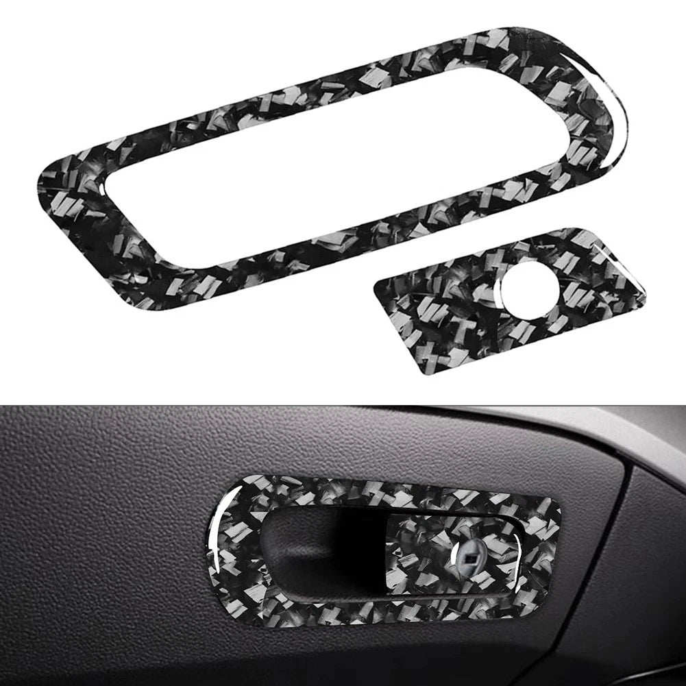 Red Carbon Fiber Door Lock Button Cover Trim for Audi TT TTRS (2008–2014)
