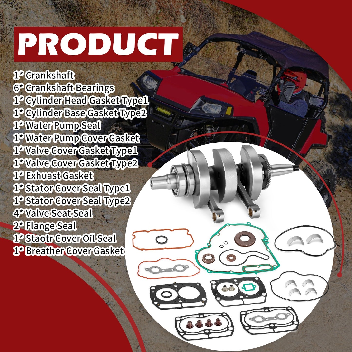 Crankshaft Rebuild Kit for Polaris RZR 800 (2008–2014)