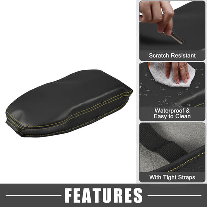 Center Console Armrest Cover for Toyota RAV4 (2019–2023) Black Yellow Stitches