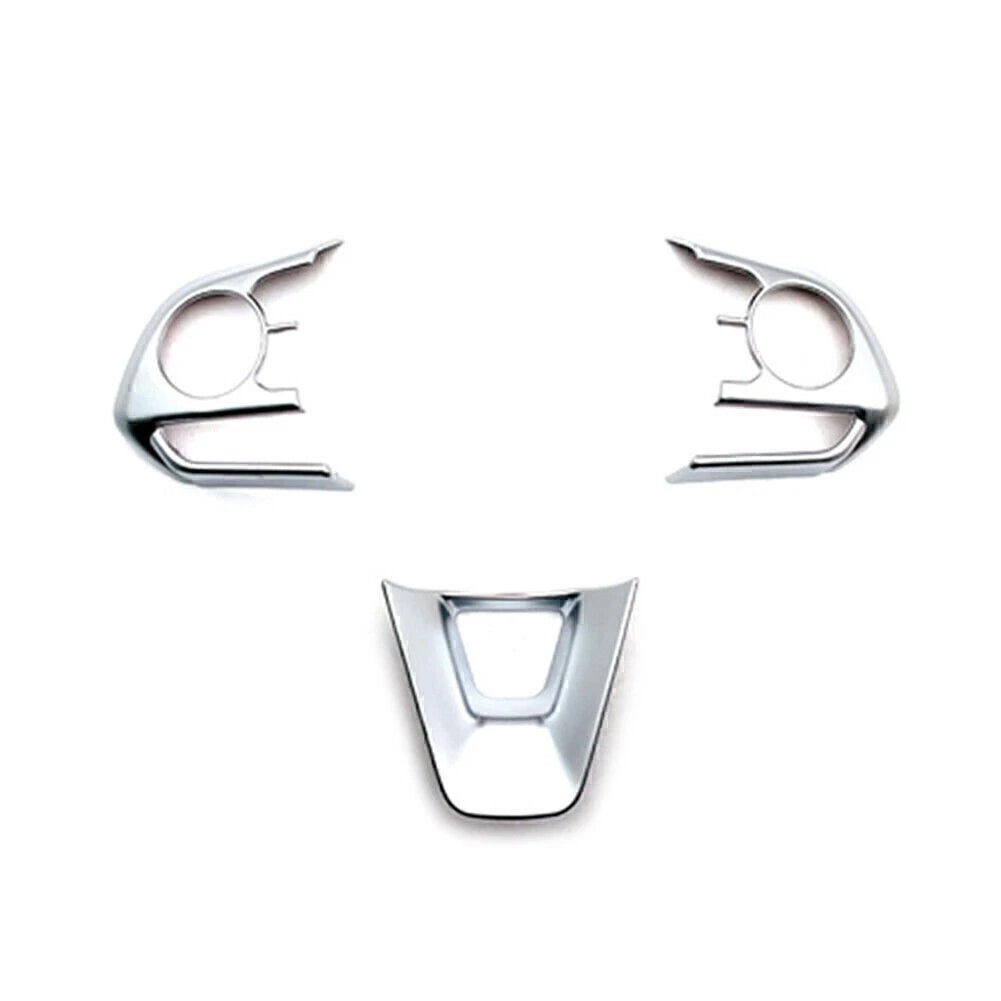 3X Matte Silver Steering Wheel Trim Cover Frame for Toyota Corolla (2019–2024)