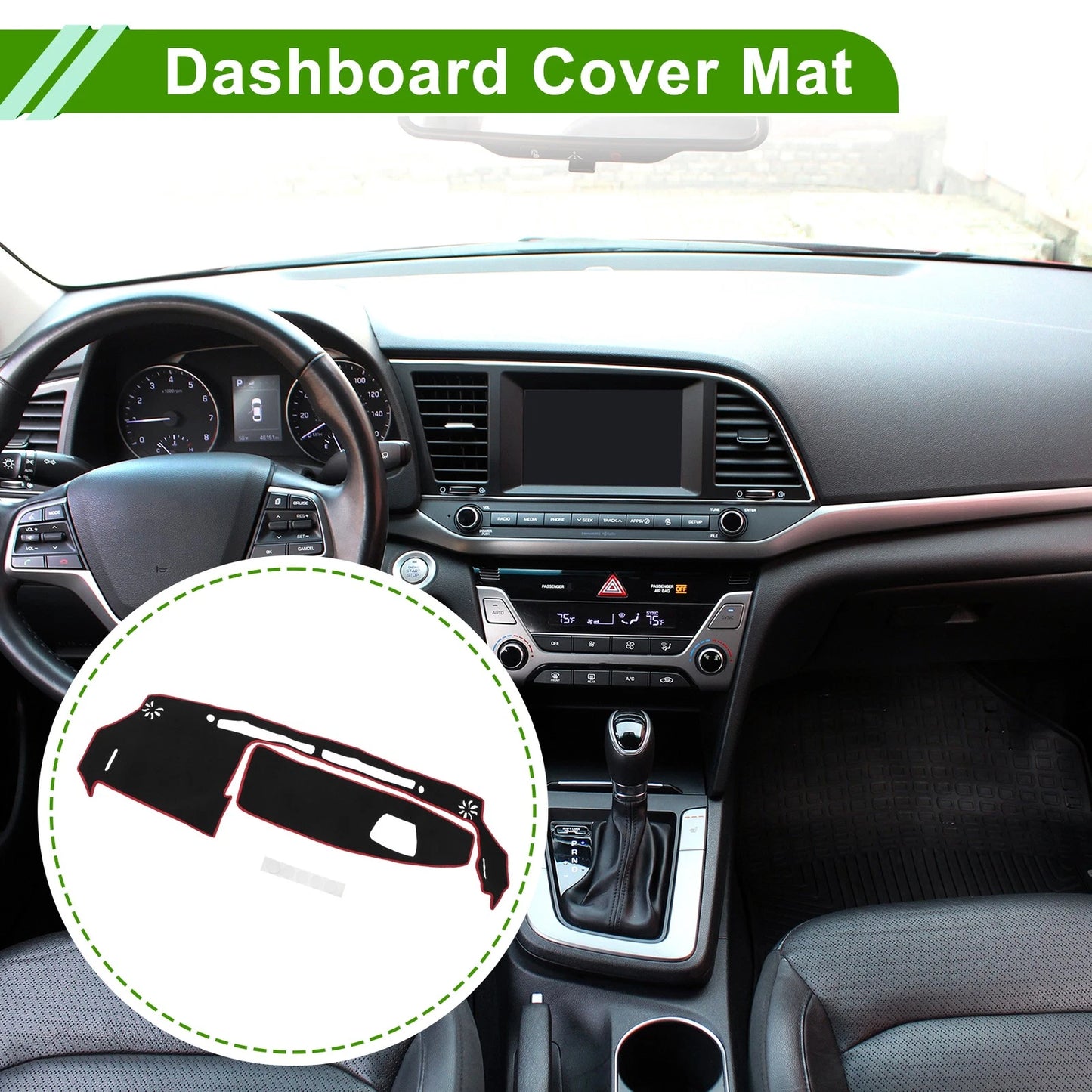 Dashboard Cover for Suzuki WagonR MH35S/MH55S (2013–2022) Black Red Anti-Slip