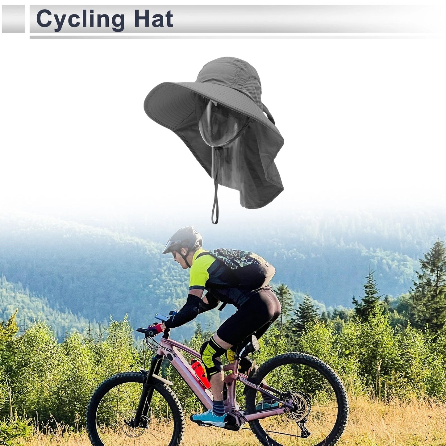 Neck Protection Cycling Hat Sweat Wicking Light Gray 28x40cm (2023)