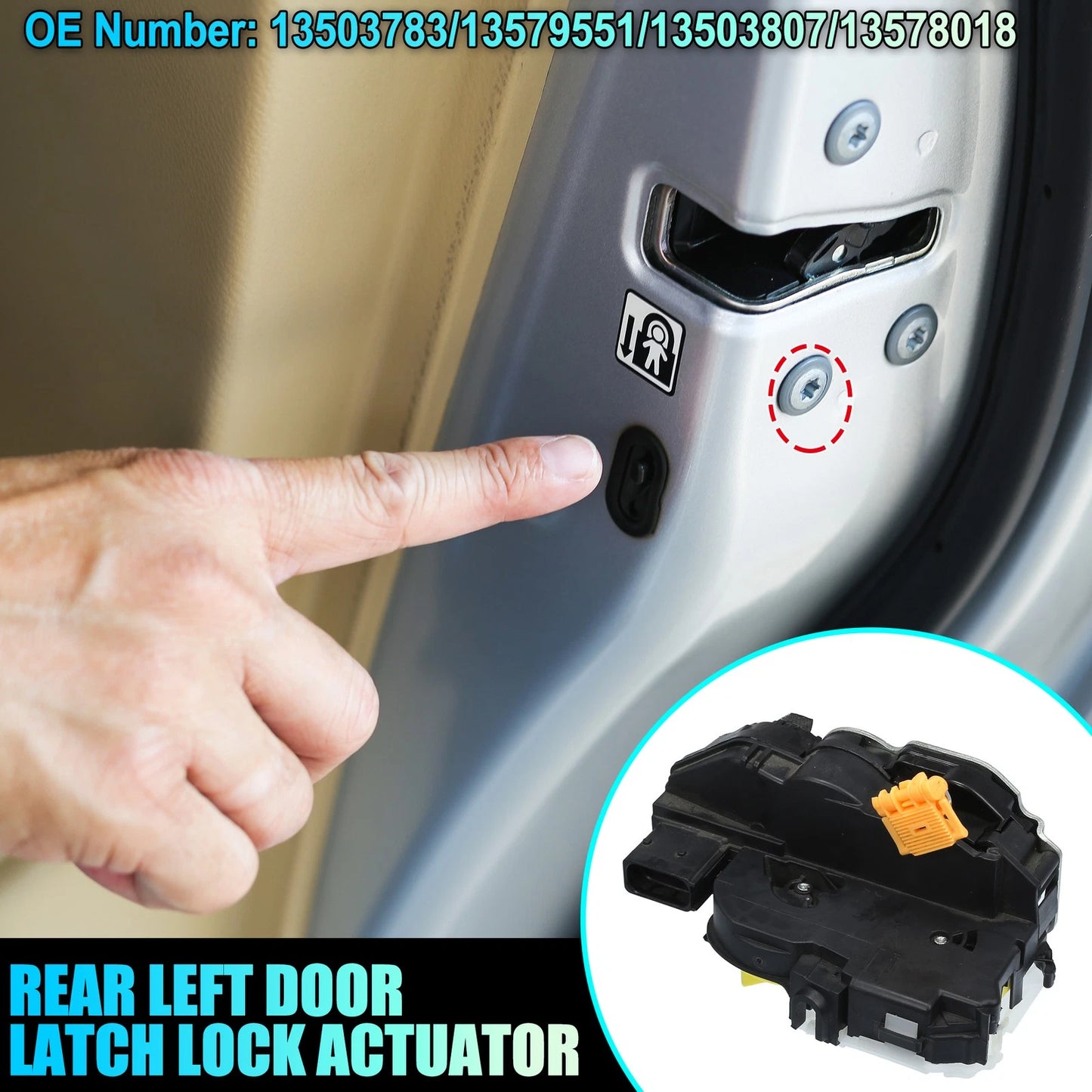 Rear Left Door Latch Lock Actuator for Chevy Cruze (2011–2014) 13503783