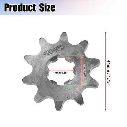Set of 1 Front Engine Sprocket 420 10T 17mm for Dirt Bike Mini Bike