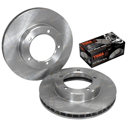2X Front Disc Brake Rotors & Pads for Landcruiser HDJ100 UZJ100 (1998–2007)