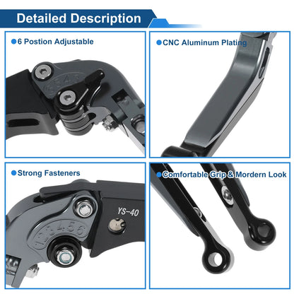 Adjustable Brake Clutch Lever for Honda CBR600RR (2003–2019) Titanium Black