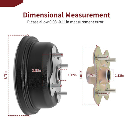 Rear Brake Drum and Wheel Hub Set for Yamaha Kodiak 400 (1993–1999)