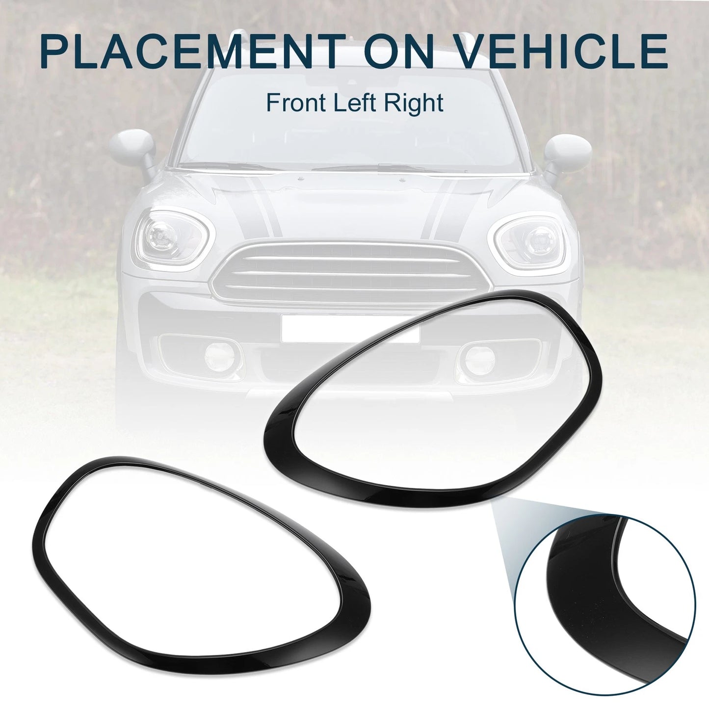 1 Pair Headlight Trim Bezel for Mini Cooper Countryman (2011–2016)