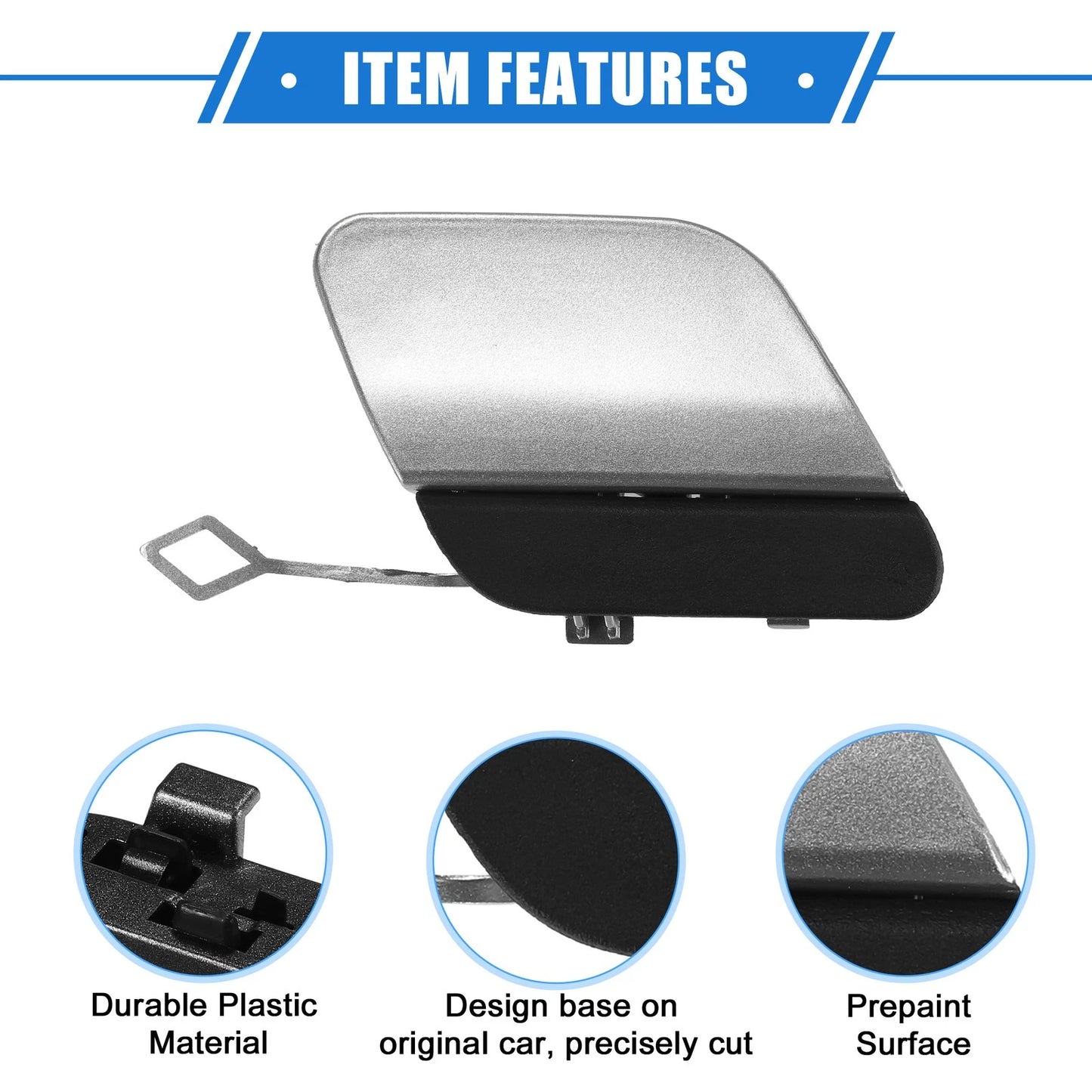 Tow Hook Cap for Mercedes-Benz E450 (2019–2020) Silver Tone
