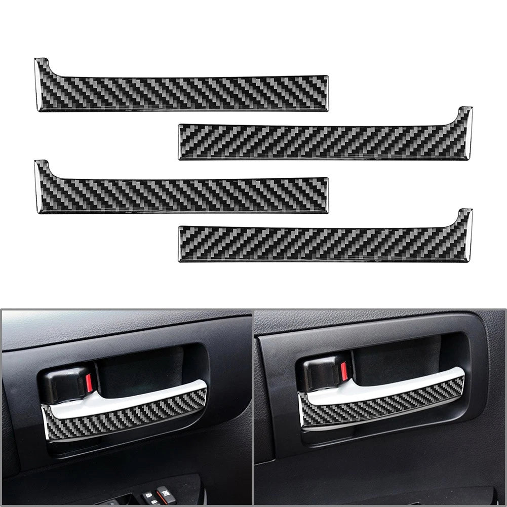 Carbon Fiber Interior Door Handle Panel Cover Trim for Toyota Tundra (2014–2021)