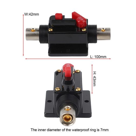 2 x Circuit Breaker 30A Resettable Fuse for Car & Marine Applications