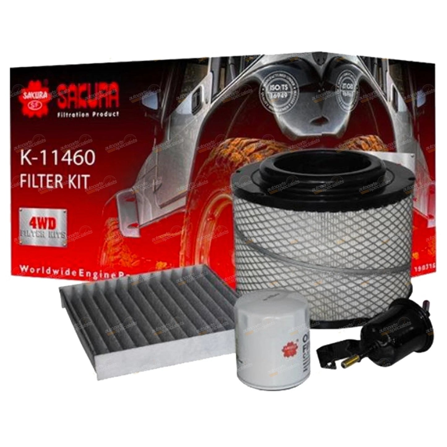 Oil Air Fuel Cabin Filter Service Kit for Hilux TGN16 (2005–2015)