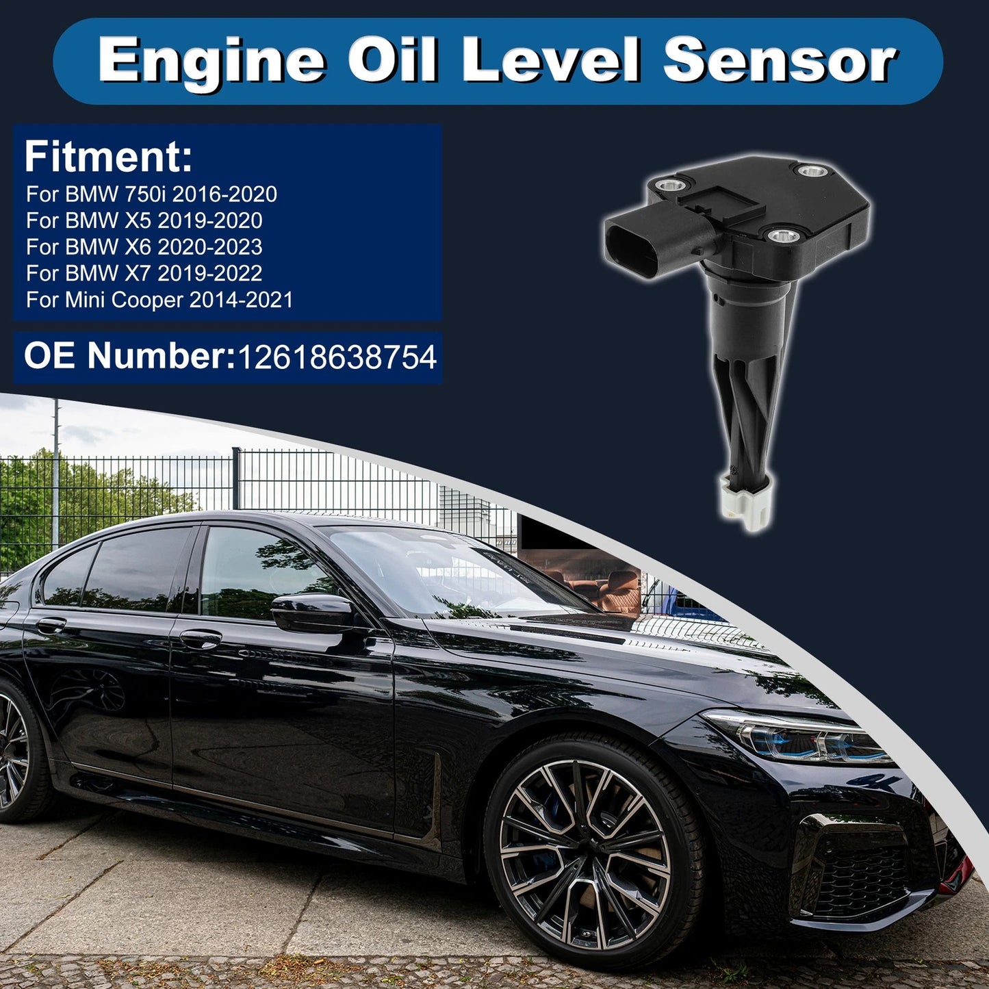 Engine Oil Level Sensor for BMW 750i (2016–2020) 12618638754
