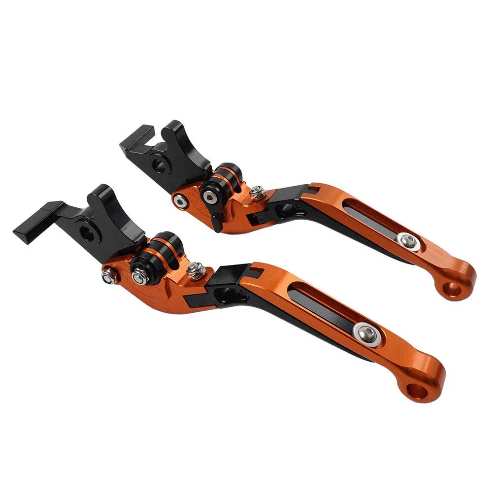 CNC Orange Extendable Brake Clutch Levers for Kawasaki Z900RS ZX6R (2018-2022)