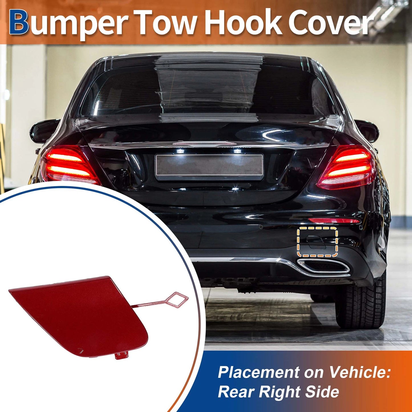Rear Tow Hook Cover for Mercedes-Benz E-Class W213 S213 (No.A2138850022) Red