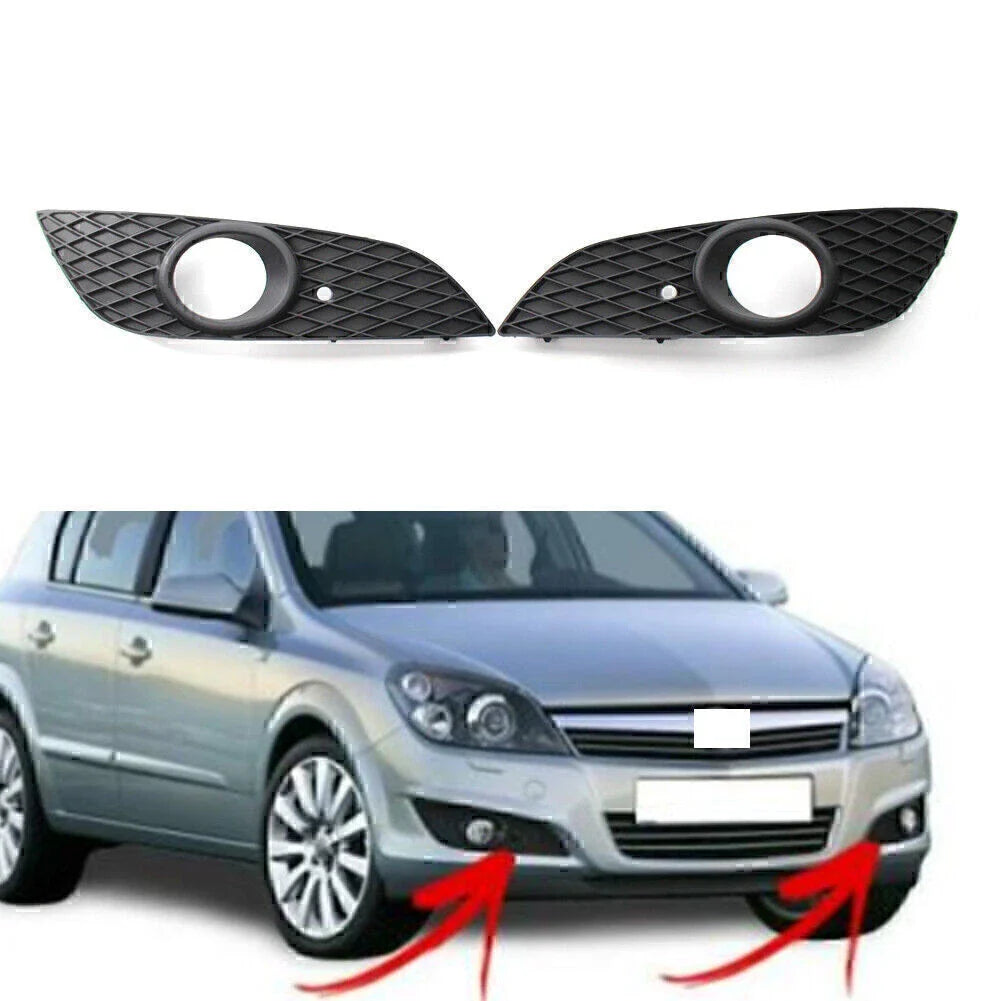 L+R Bumper Lower Grille Fog Light Hole for Vauxhall Astra H (2007-2012)