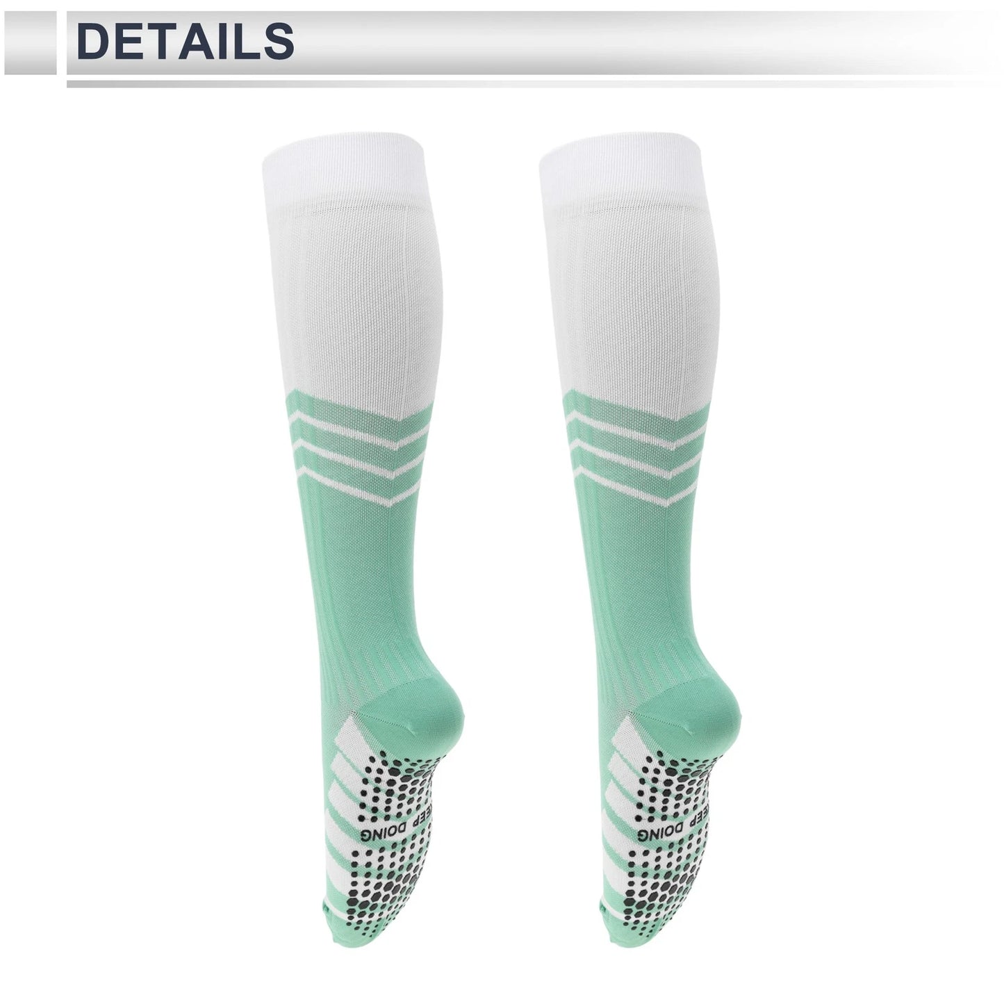 Cycling Socks Quick-Drying One Size High Green Stripes