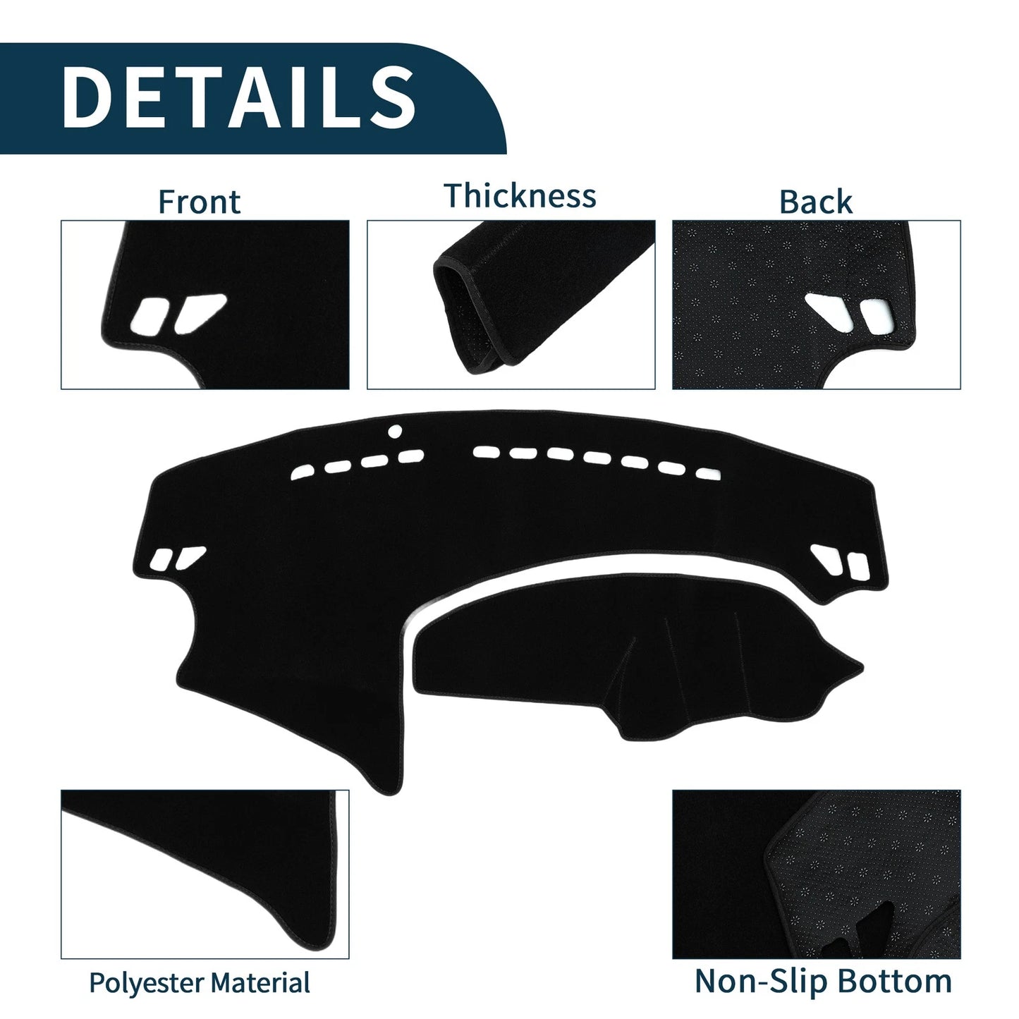 Dashboard Cover Mat for Mazda 3 Axela (2009–2013) Sun Protector Black