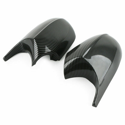 2X M3 Style Carbon Fiber Side Mirror Cover Caps for BMW E90 E92 E93 (2007–2013)