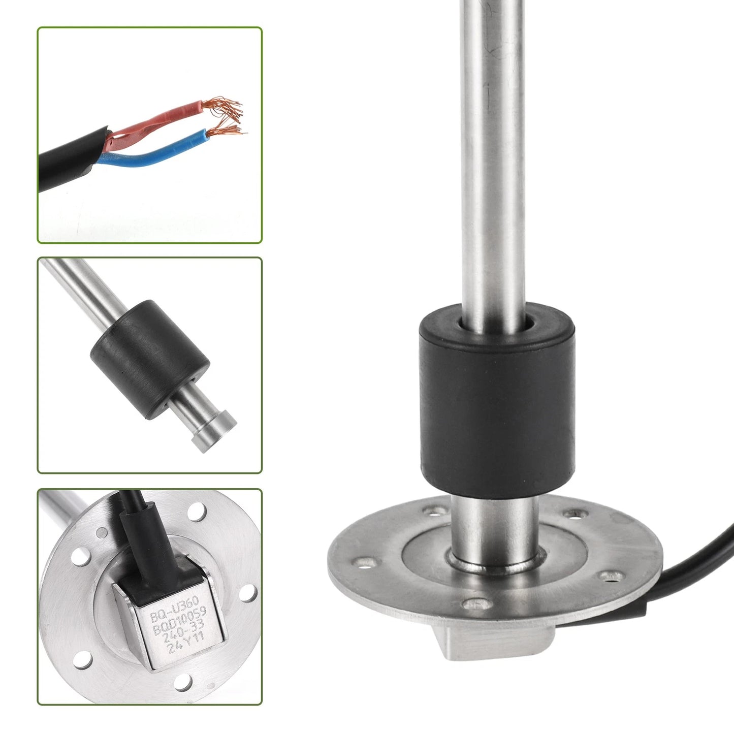 Fuel Sending Unit and Gauge Kit 240-33 Ohm for Boat Car Vehicle (14.17")