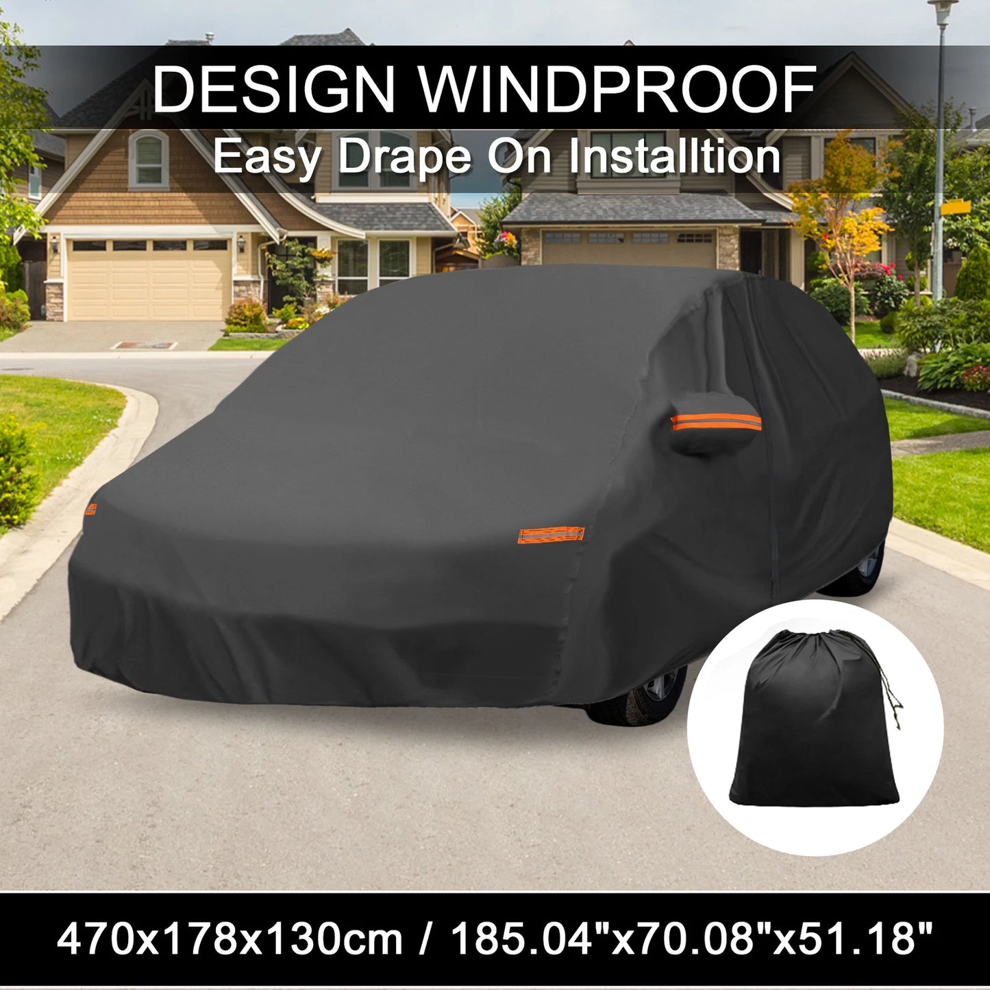 Waterproof 210D-PU Car Cover for Toyota Prius Hatchback (2010–2023)