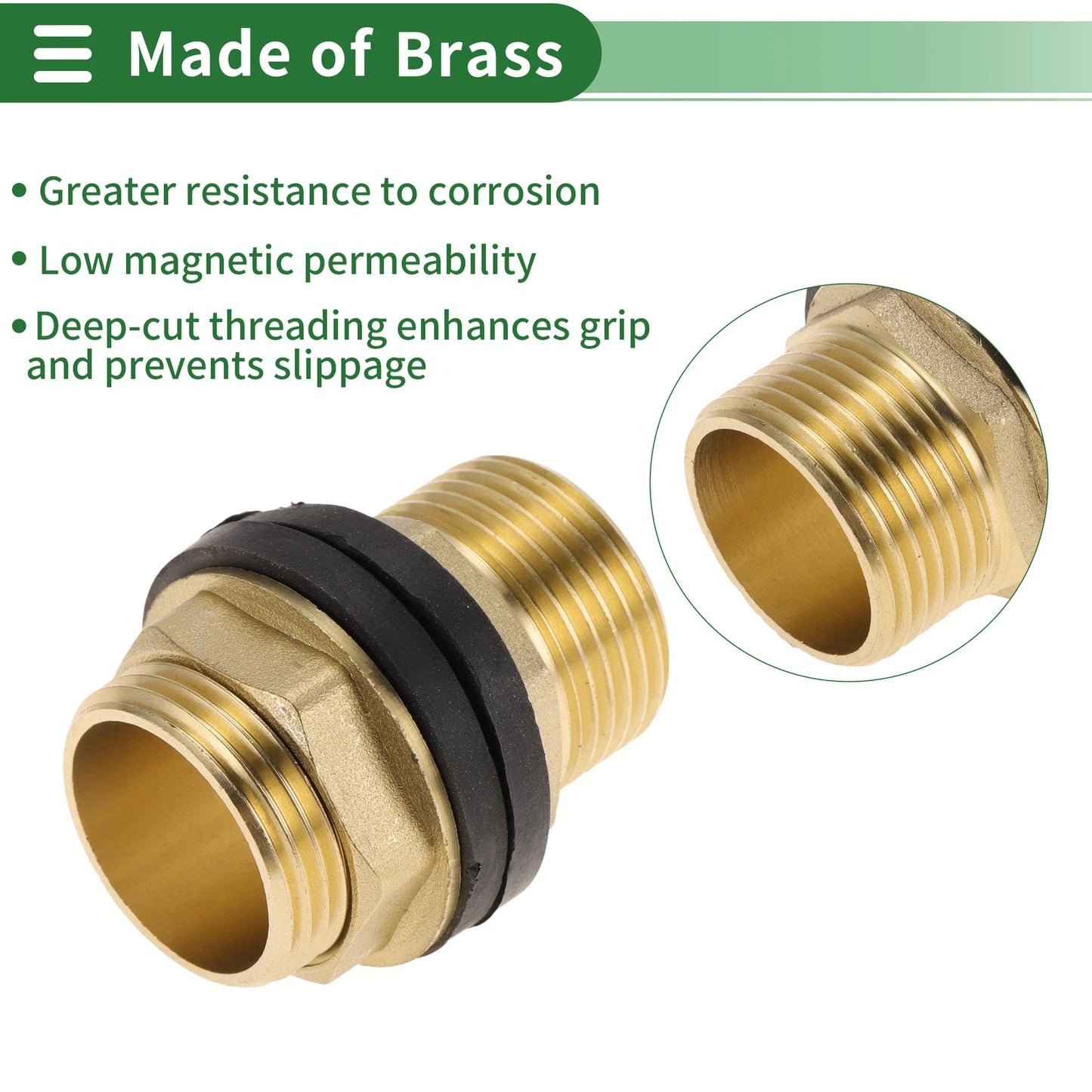 1" Male Double External Thread Connector with Gasket for Various Applications