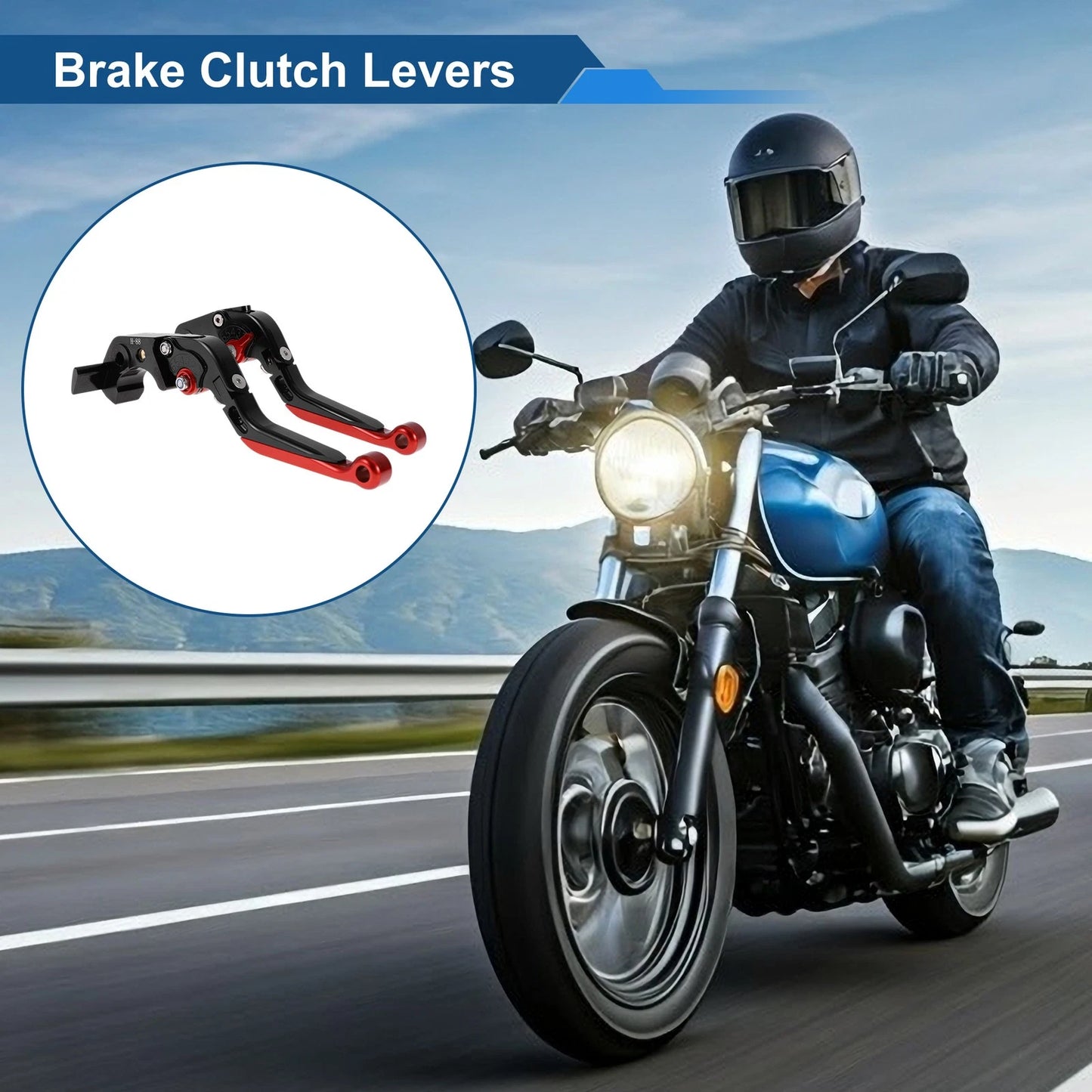 Adjustable Brake Clutch Levers for Kawasaki ZX14R (2006–2017) Black Red