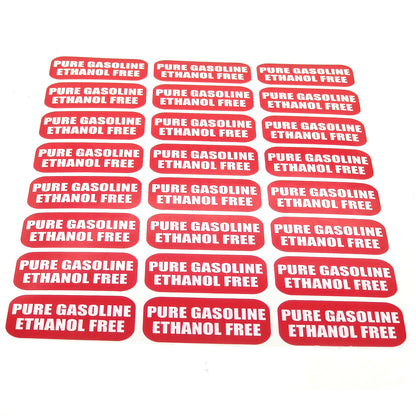 24-Pack Gasoline Ethanol Free Stickers for Fuel Tanks