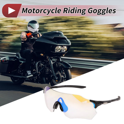 Set of 1 Motorcycle Riding Goggles for Universal Fit (Light Blue Lens)