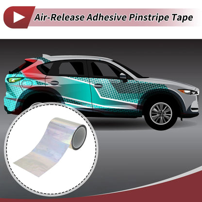 Pinstripe Tape 150mmx50m for Car Motorcycle Boat (Laser Silver Tone)