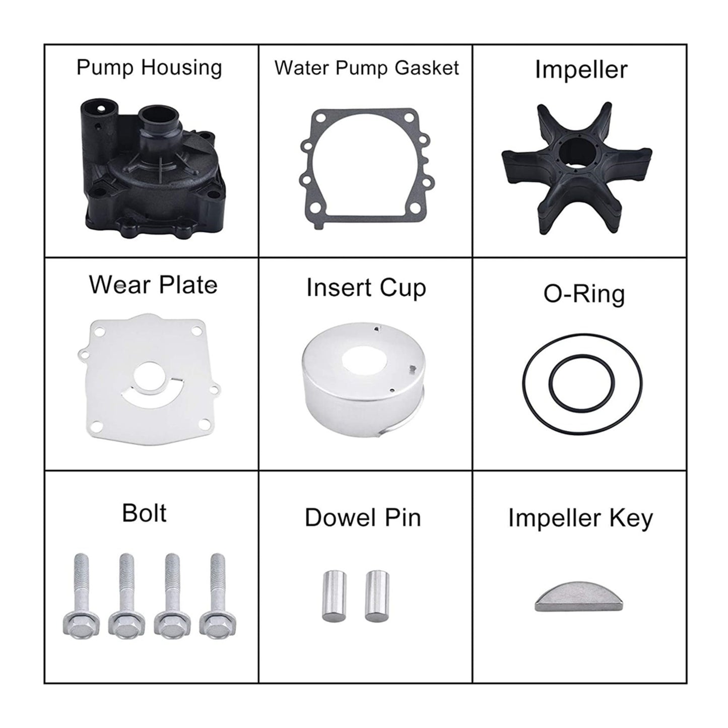 Water Pump Kit with Housing for Yamaha 150-300HP (Year Range Not Specified)