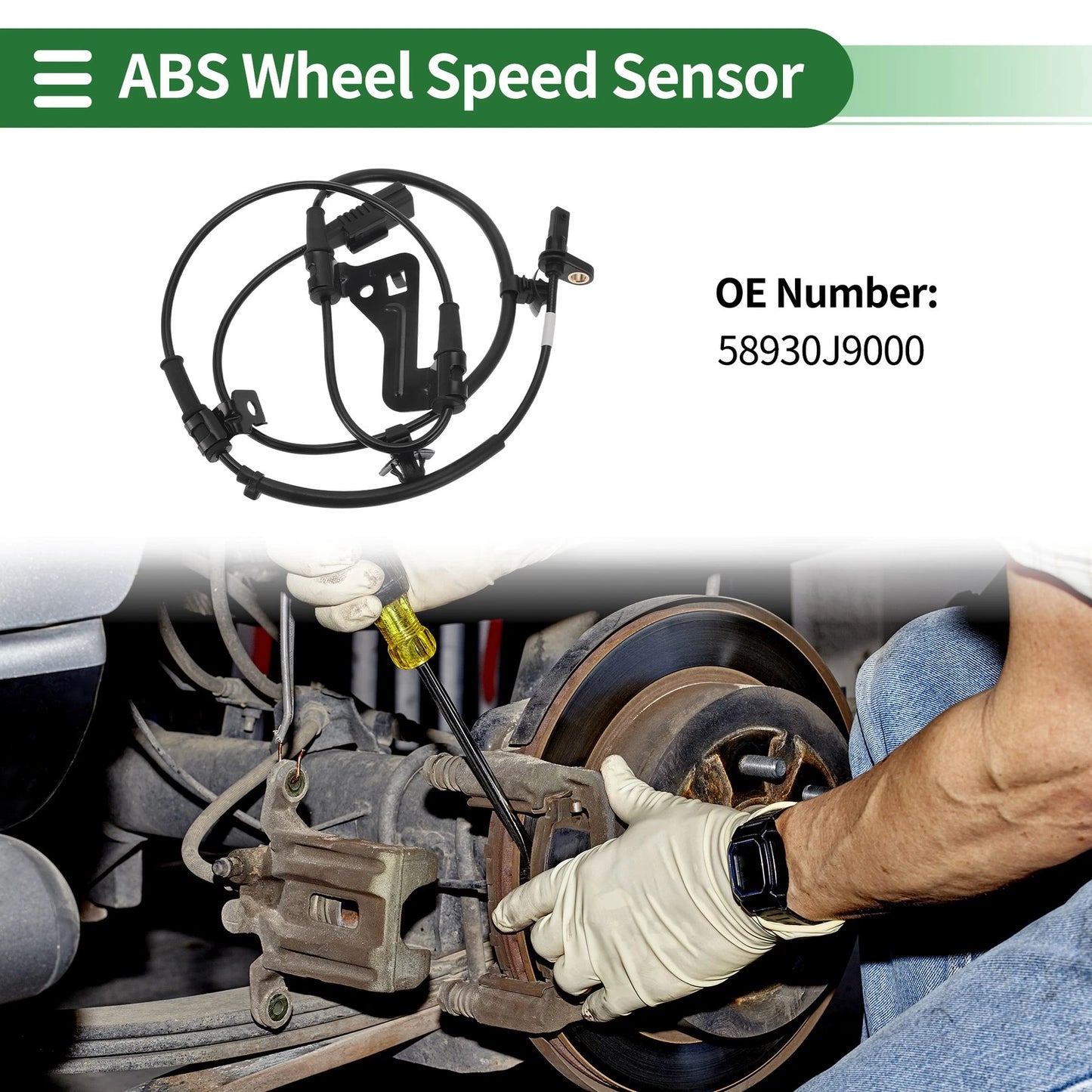 ABS Wheel Speed Sensor No. 58930J9000 for Hyundai Kona (2018–2023)