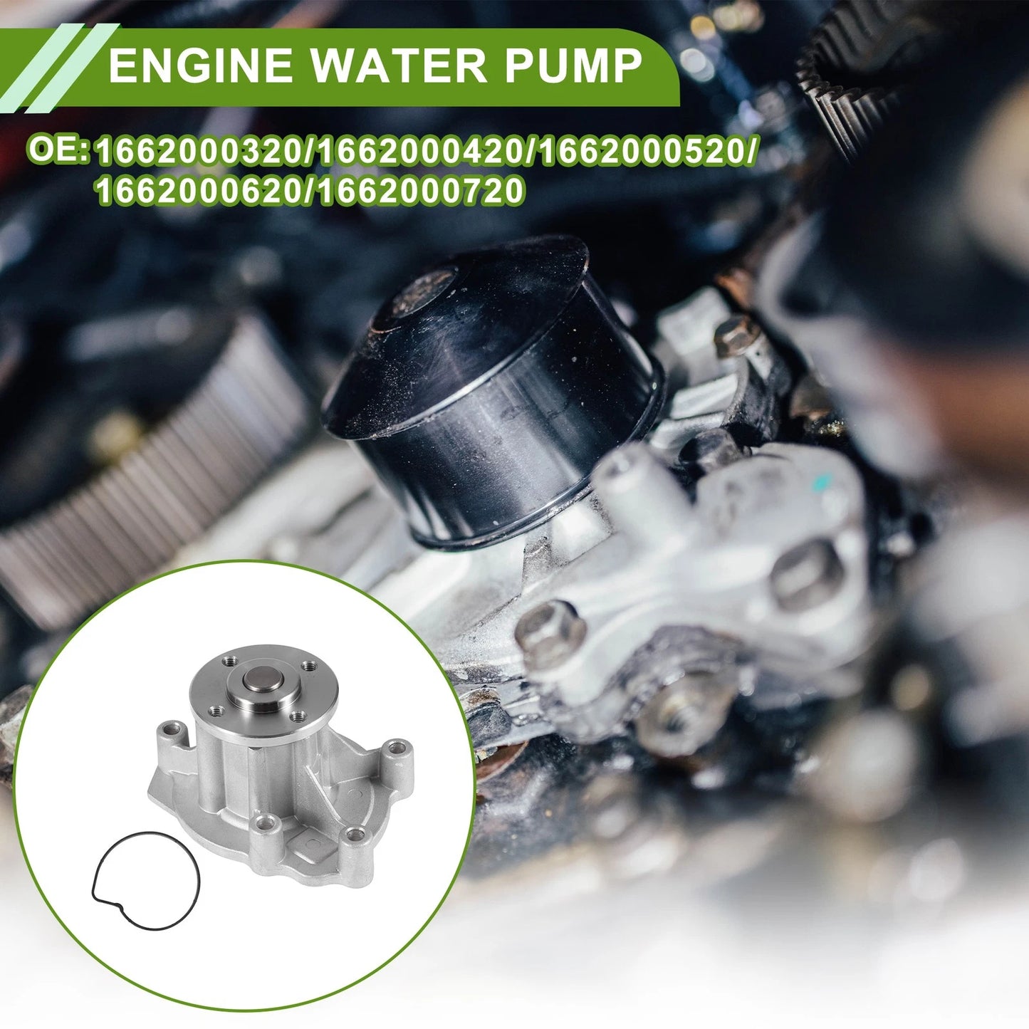Engine Water Pump for Mercedes-Benz A-Class (2013–2018) No. 1662000320