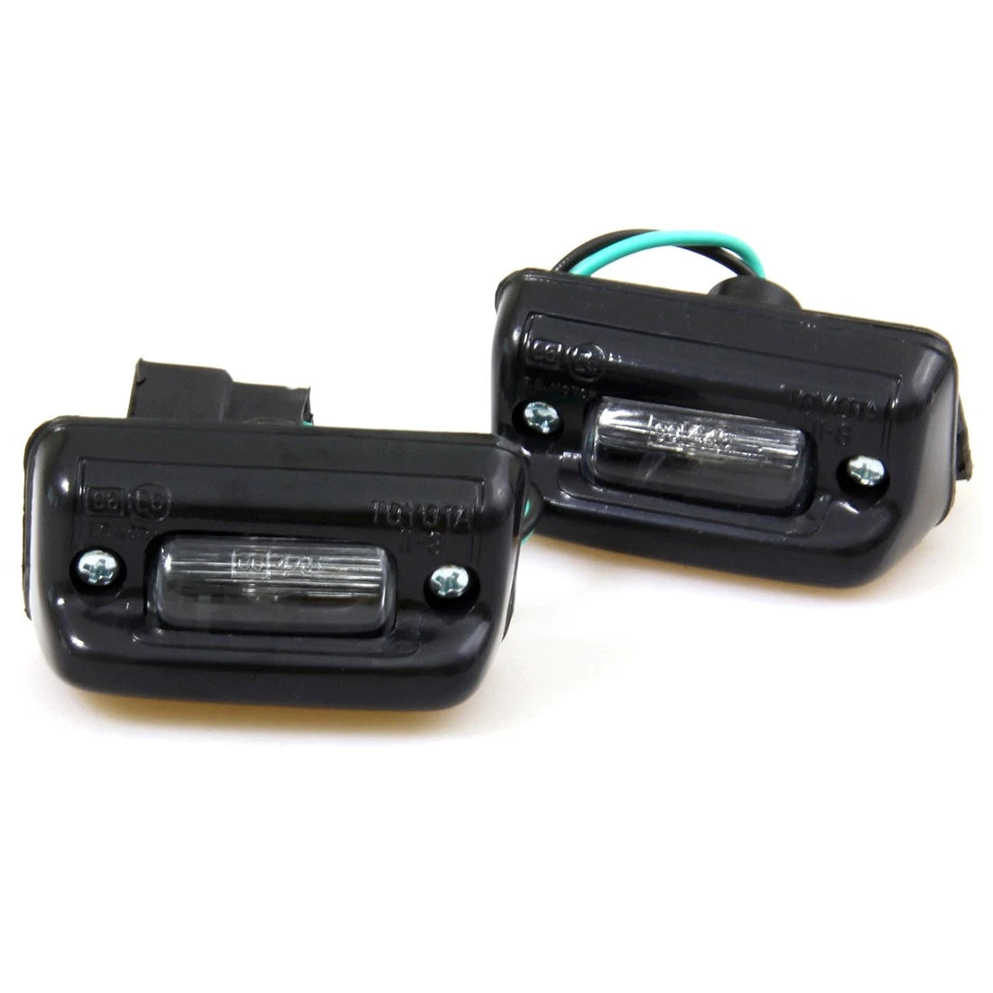 Set of 2 Black Rear License Plate Lights for Toyota Corolla (1979–1983)