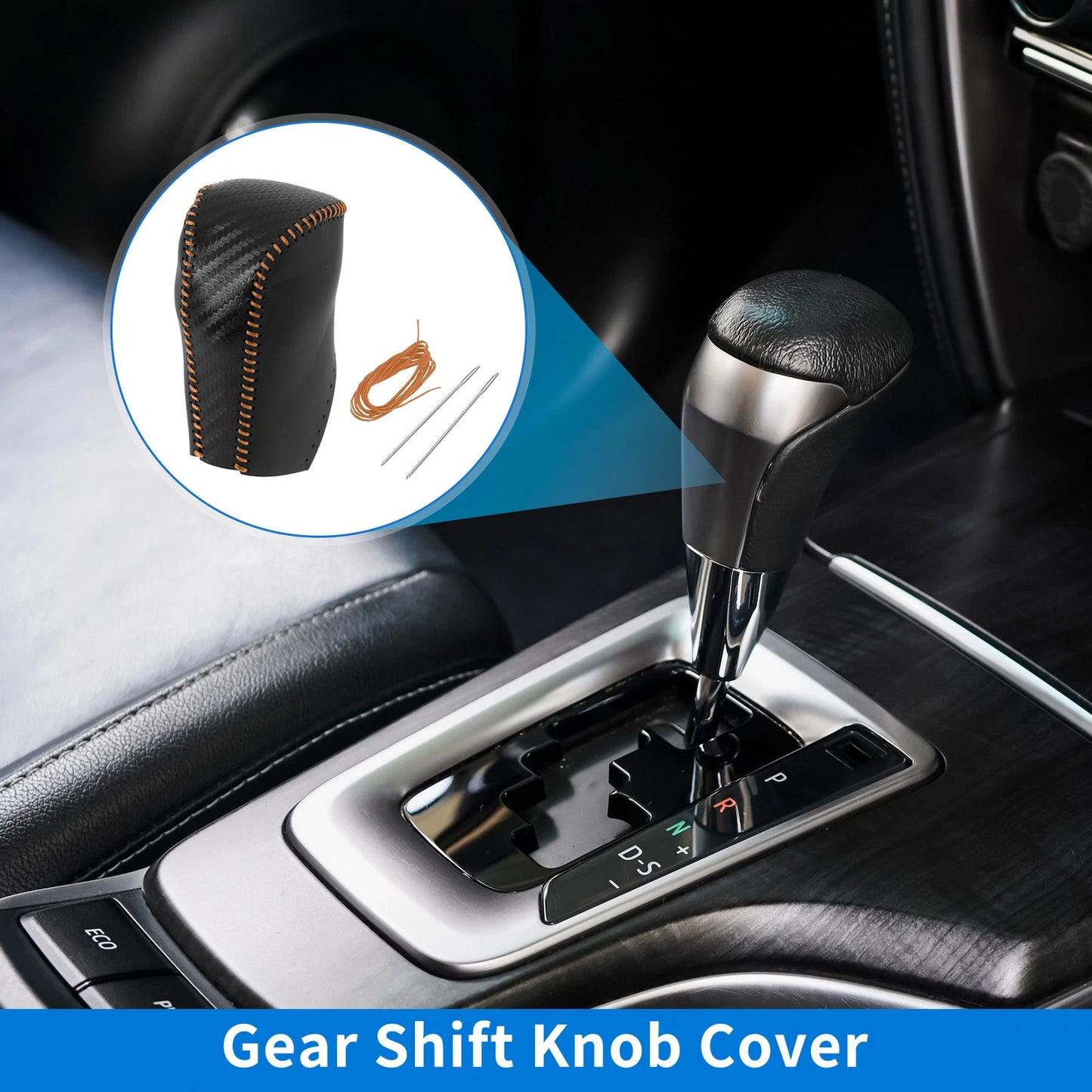 Gear Shift Knob Cover for Toyota RAV4 (2013–2016) Carbon Fiber Pattern