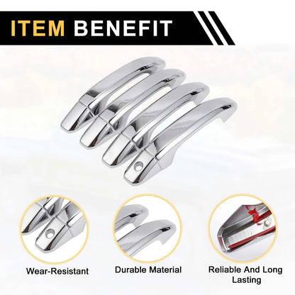 Set of 4 Exterior Door Handle Covers for GMC Yukon (2015–2023) Chrome