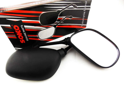 Black Oval Soko Rear View Mirrors for Suzuki GS500E (1979-2015)