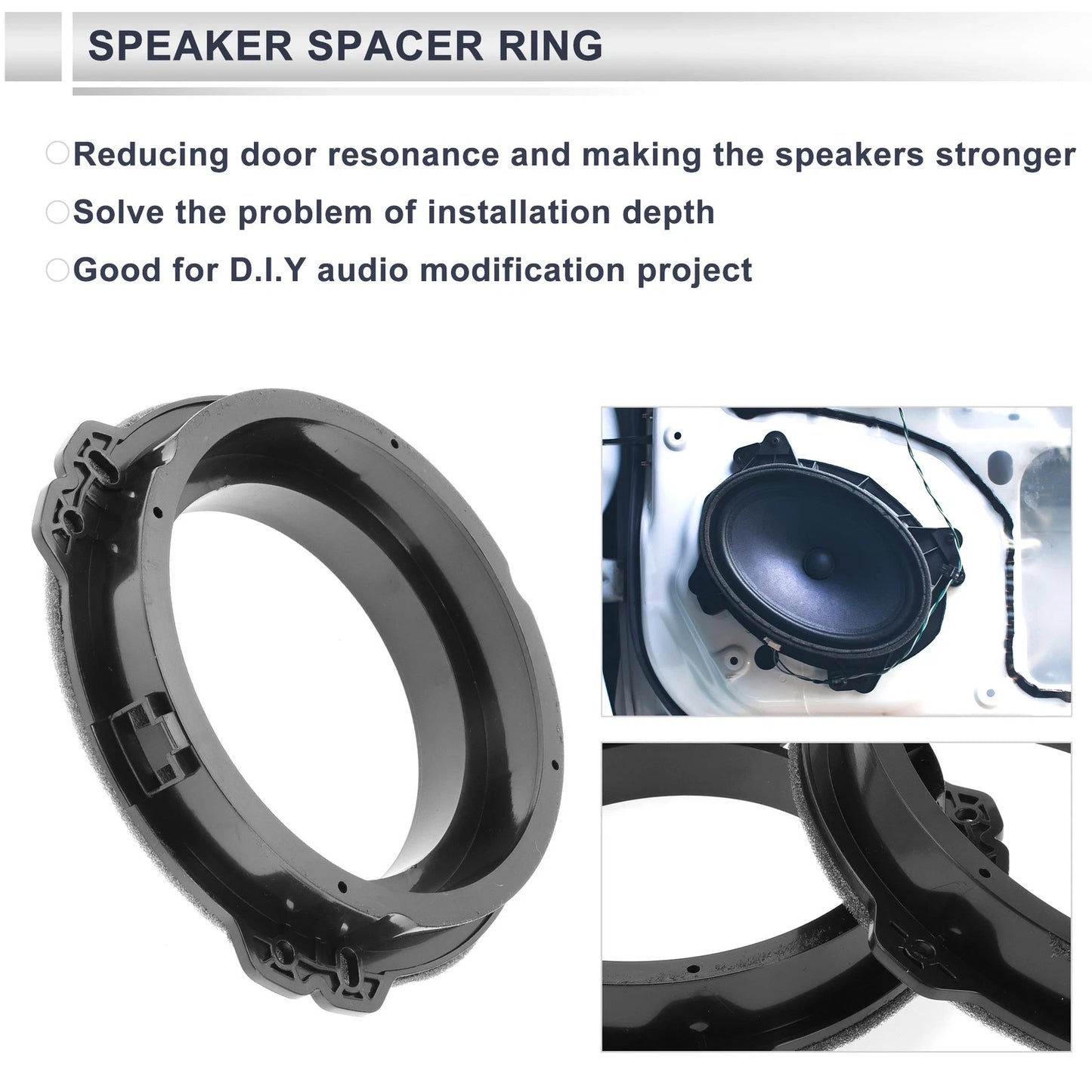 Set of 2 Speaker Spacer Rings for Hyundai 6.5" Tweeter