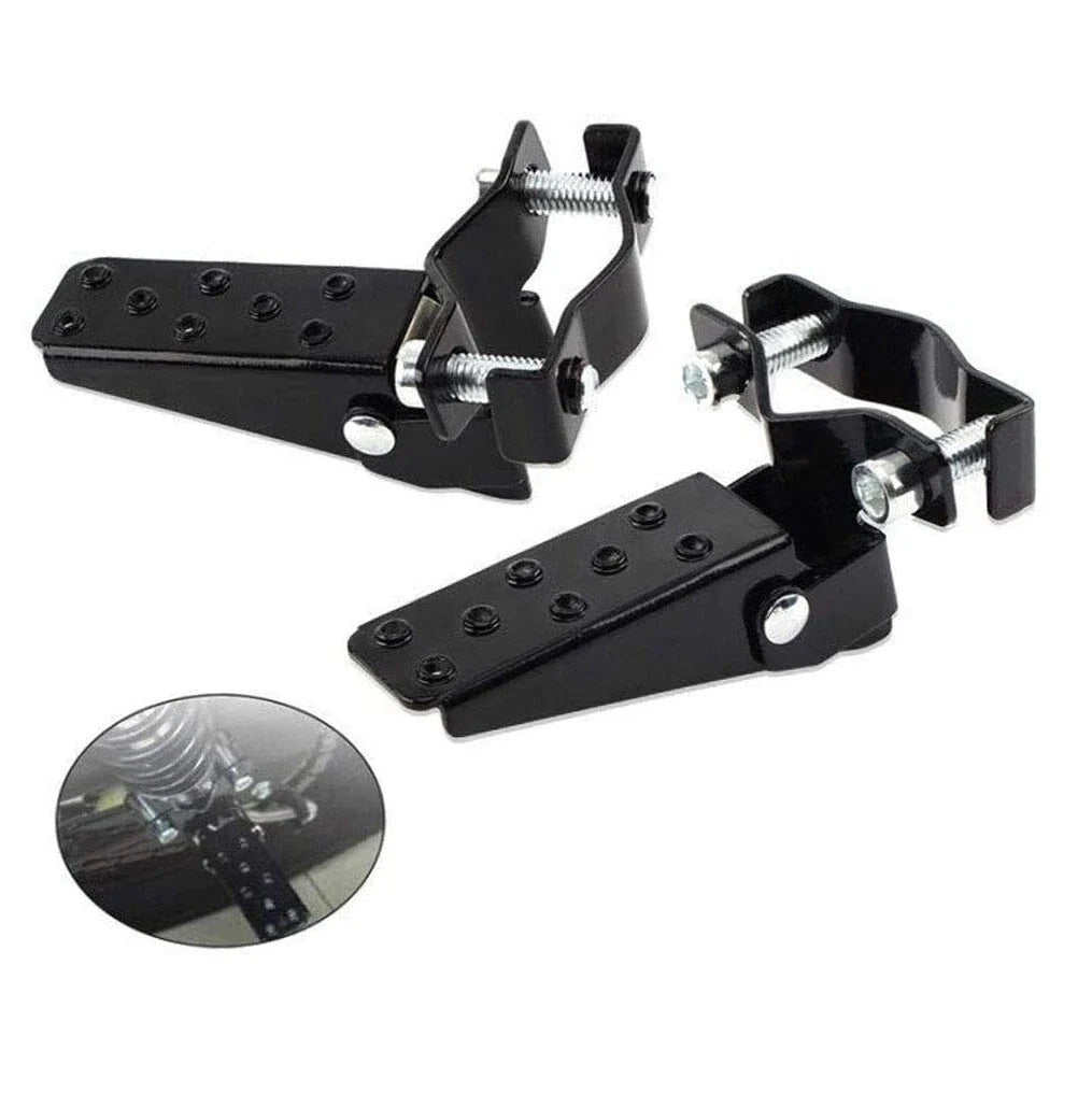 Universal Motorcycle Passenger Foot Pegs Rear Footrests 25-28mm Black