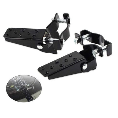Universal Motorcycle Passenger Foot Pegs Rear Footrests 25-28mm Black