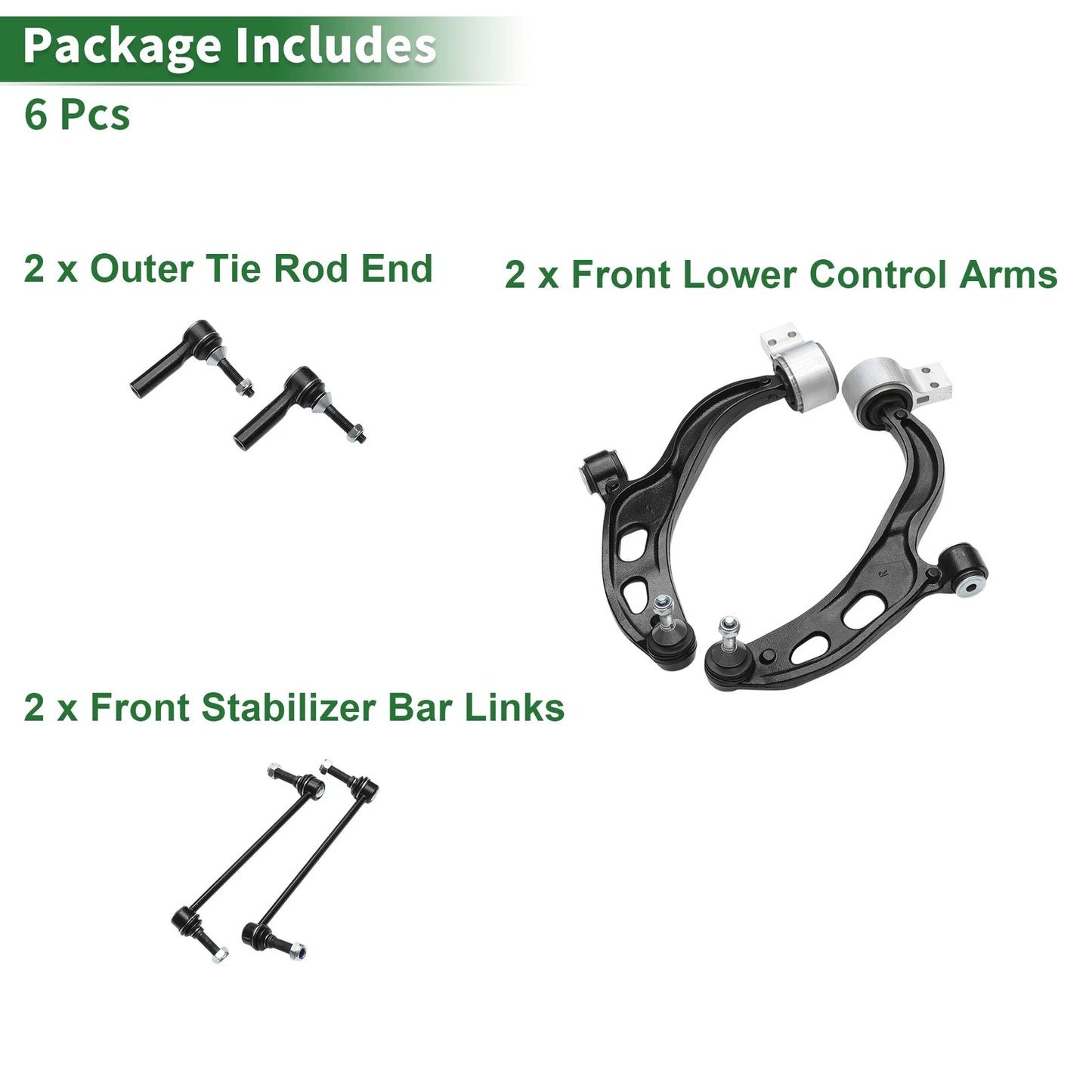 Set of 6 Front Lower Control Arms for Ford Flex (2010–2012) No.MS401121/MS401122