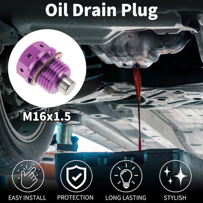M16x1.5 Magnetic Oil Drain Plug Titanium Alloy for Universal Applications